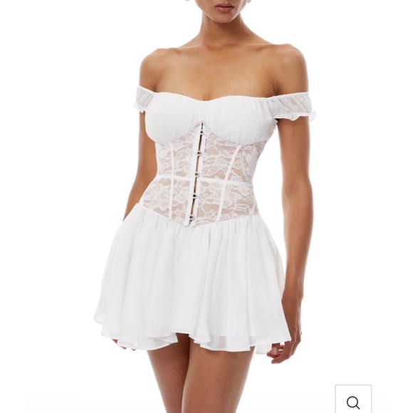 Miss Rosier Other - Chic White Off-Shoulder Lace Chemise